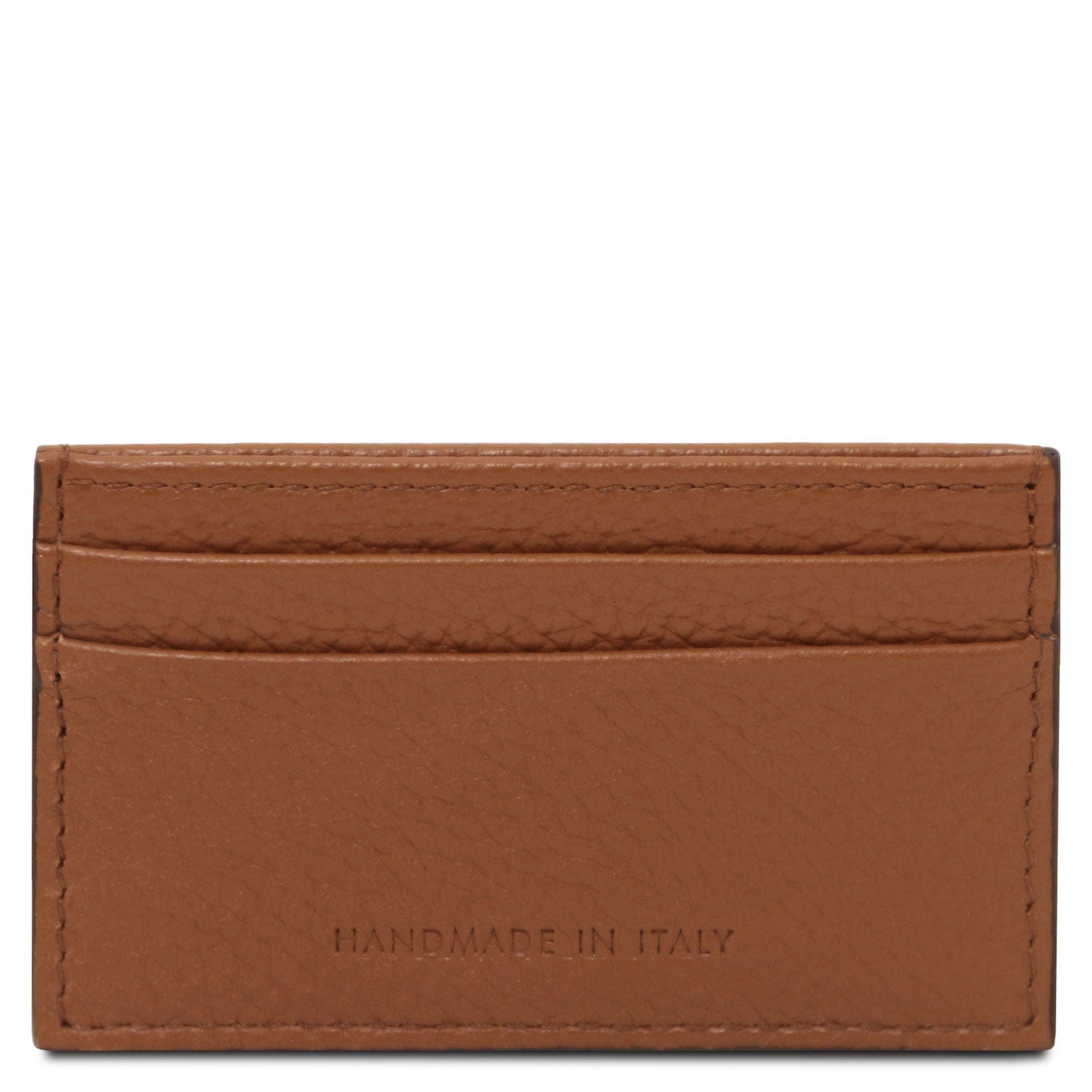 Leather card holder - 4 cards, pebbled leather | TL142474