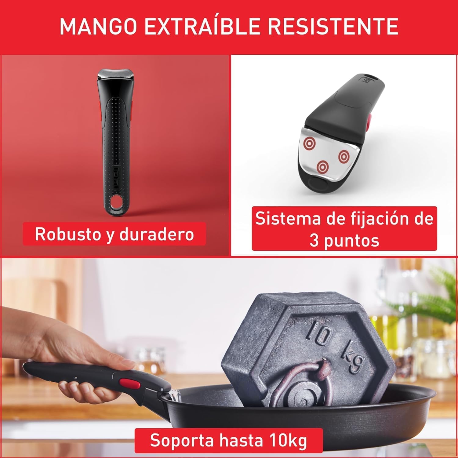 Tefal Ingenio Emotion Sæt med 3 stegepander 22/24/28 cm + 3 kasseroller 16/18/20 cm + gryderet 24 cm + wok 26 cm + 12 tilbehør | Induktionssikker, non-stick, tåler opvaskemaskine og ovn