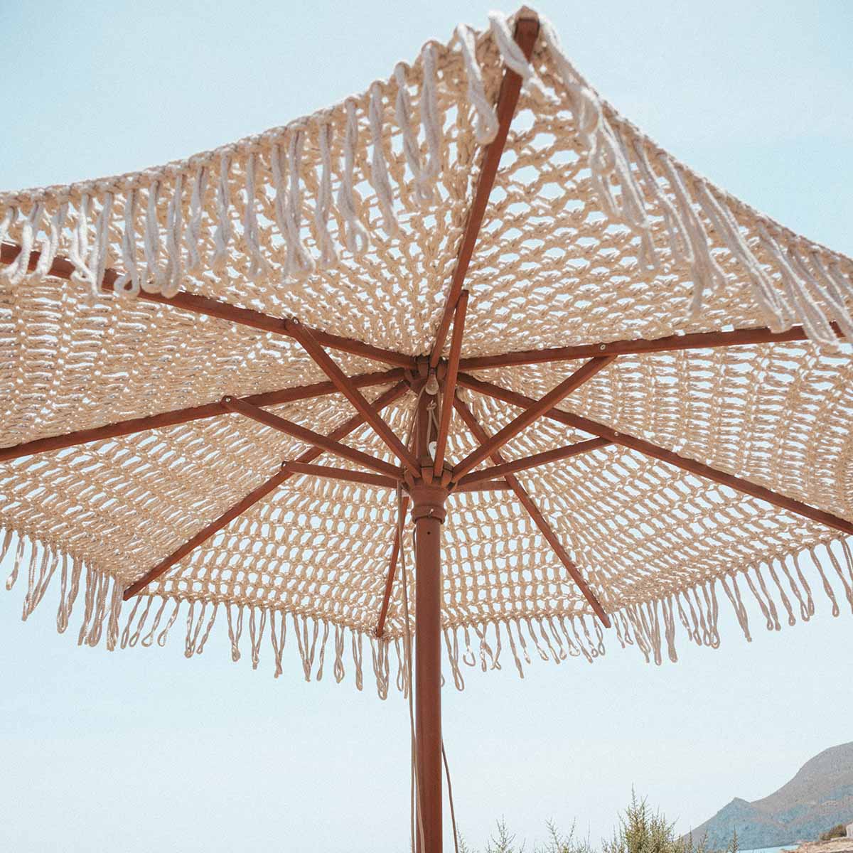 BINIBECA Makramee-Sonnenschirm für den Außenbereich, ø210x229cm