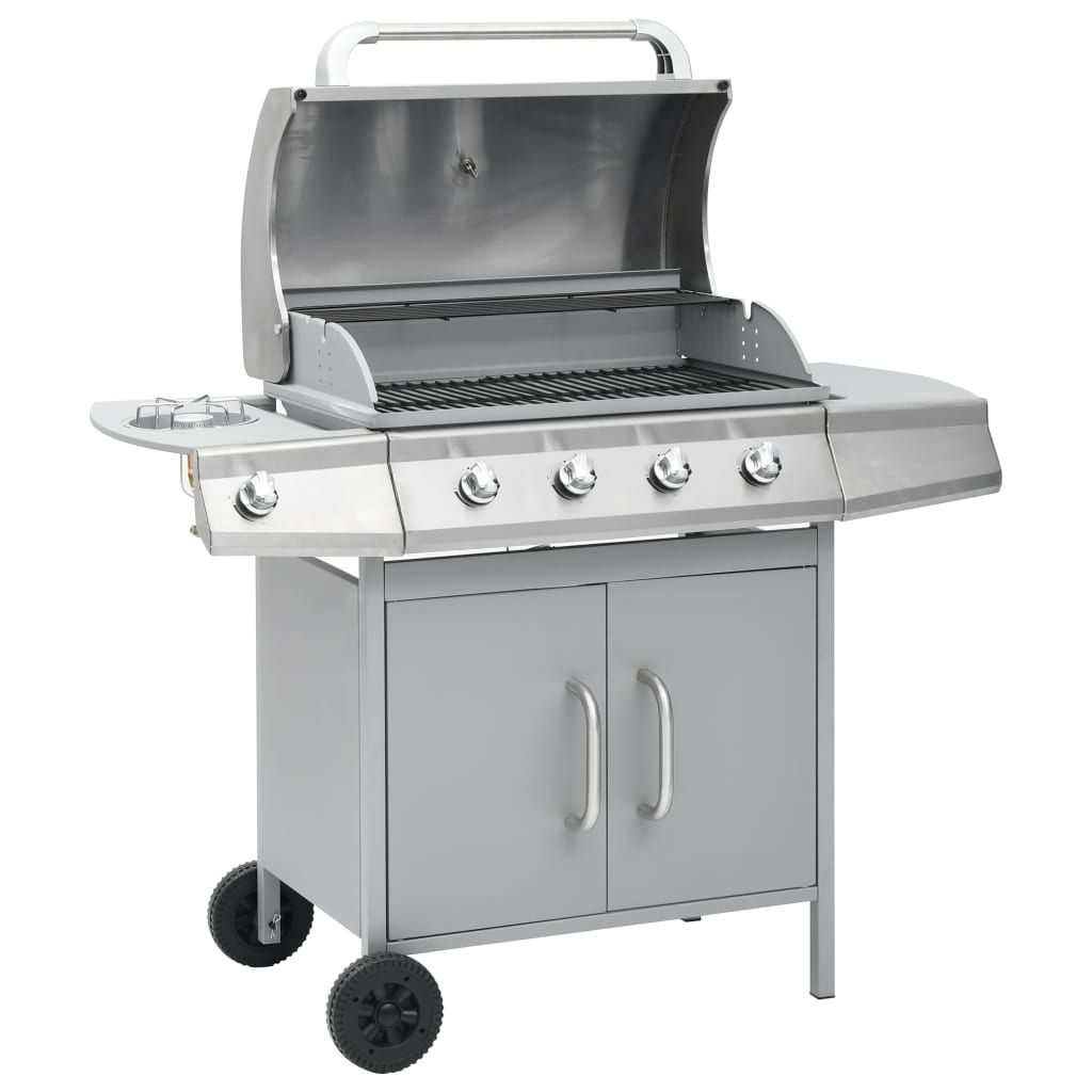 Vidaxl Gasgrill mit 4+1 Brennern, Silber