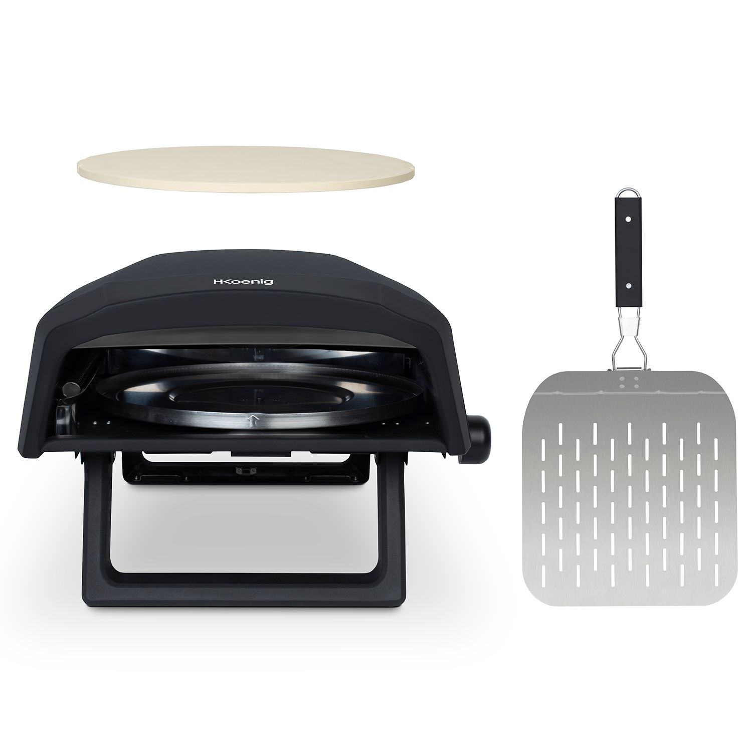 Gino640 H.koenig Gas-Pizzaofen, 32 cm, 360° drehbare Oberfläche