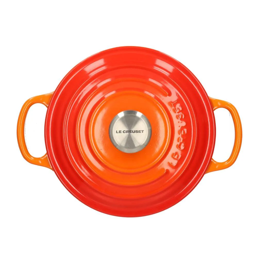 2025 Le Creuset - Signature gryde/gryde, rund, orangerød, 18 cm, 1,8 l