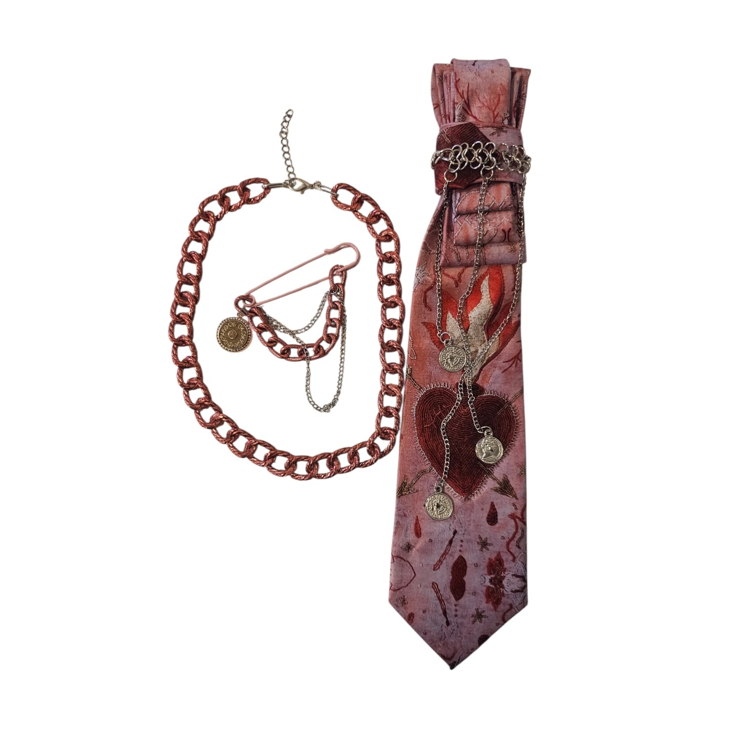 Donna Hearts 4-in-1 Jeweled Tie