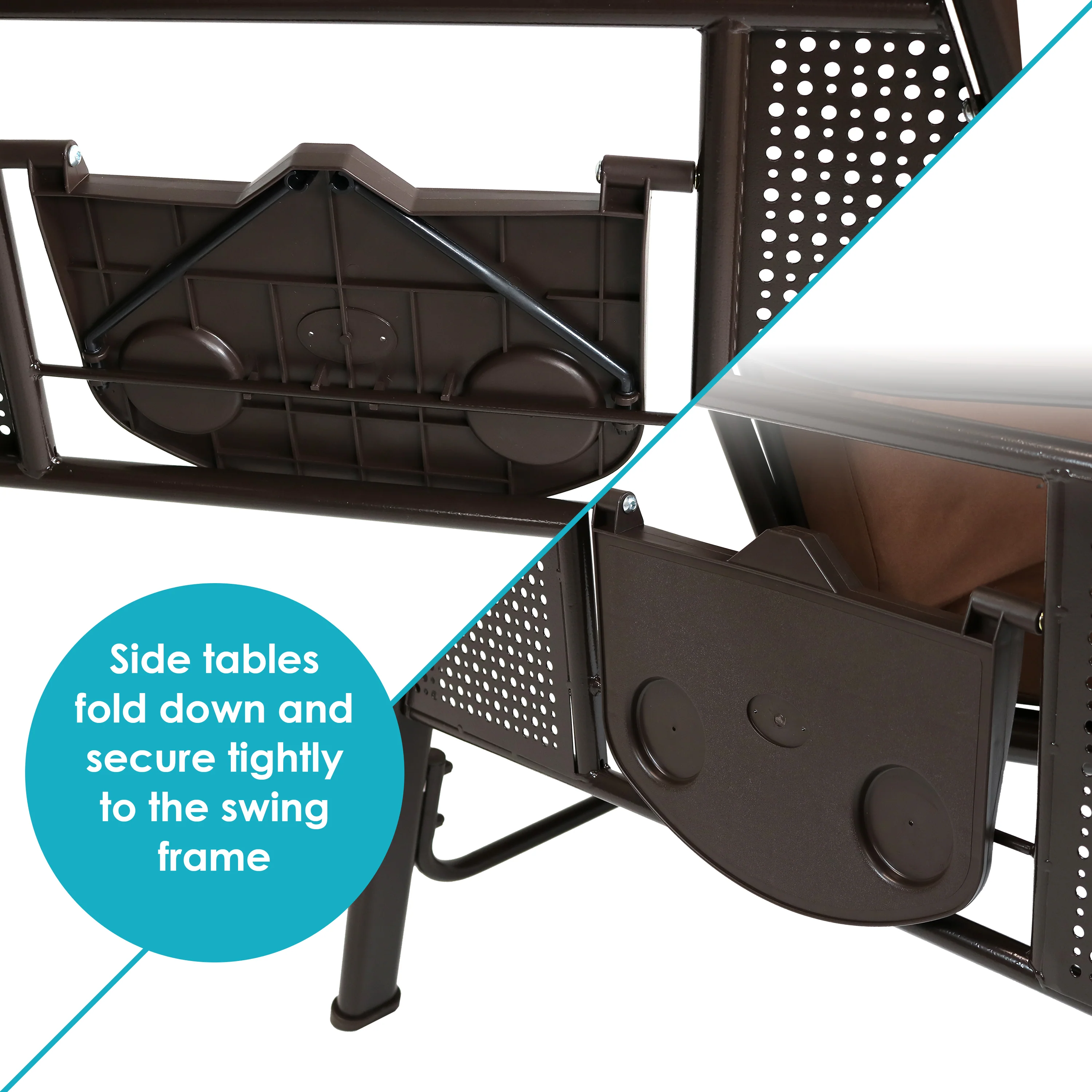 Sunnydaze 3-Personen-Gartenschaukel (Modelljahr 2025) mit verstellbarem Sonnendach und Kissen