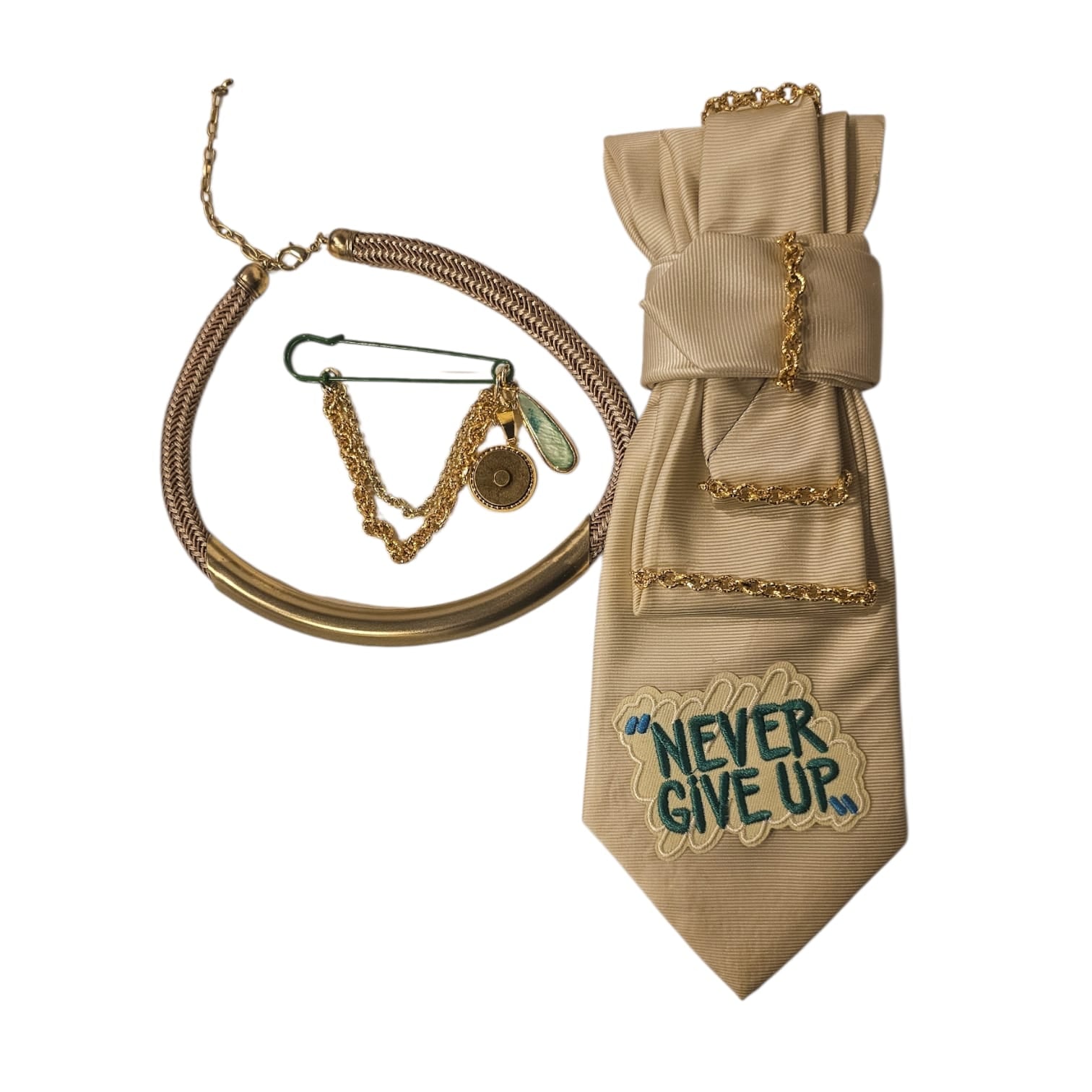 Never Give Up 4-in-1 Jeweled Tie