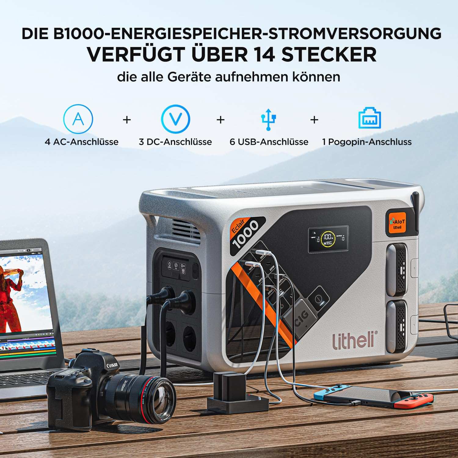 2025 Litheli B1000 Tragbare Powerstation | 1069 Wh / 921 Wh