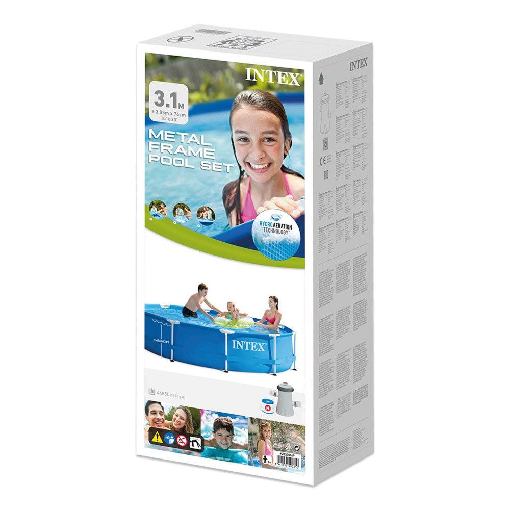Piscine tubulaire circulaire bleue Intex 305 x 76 cm en PVC amovible avec purificateur