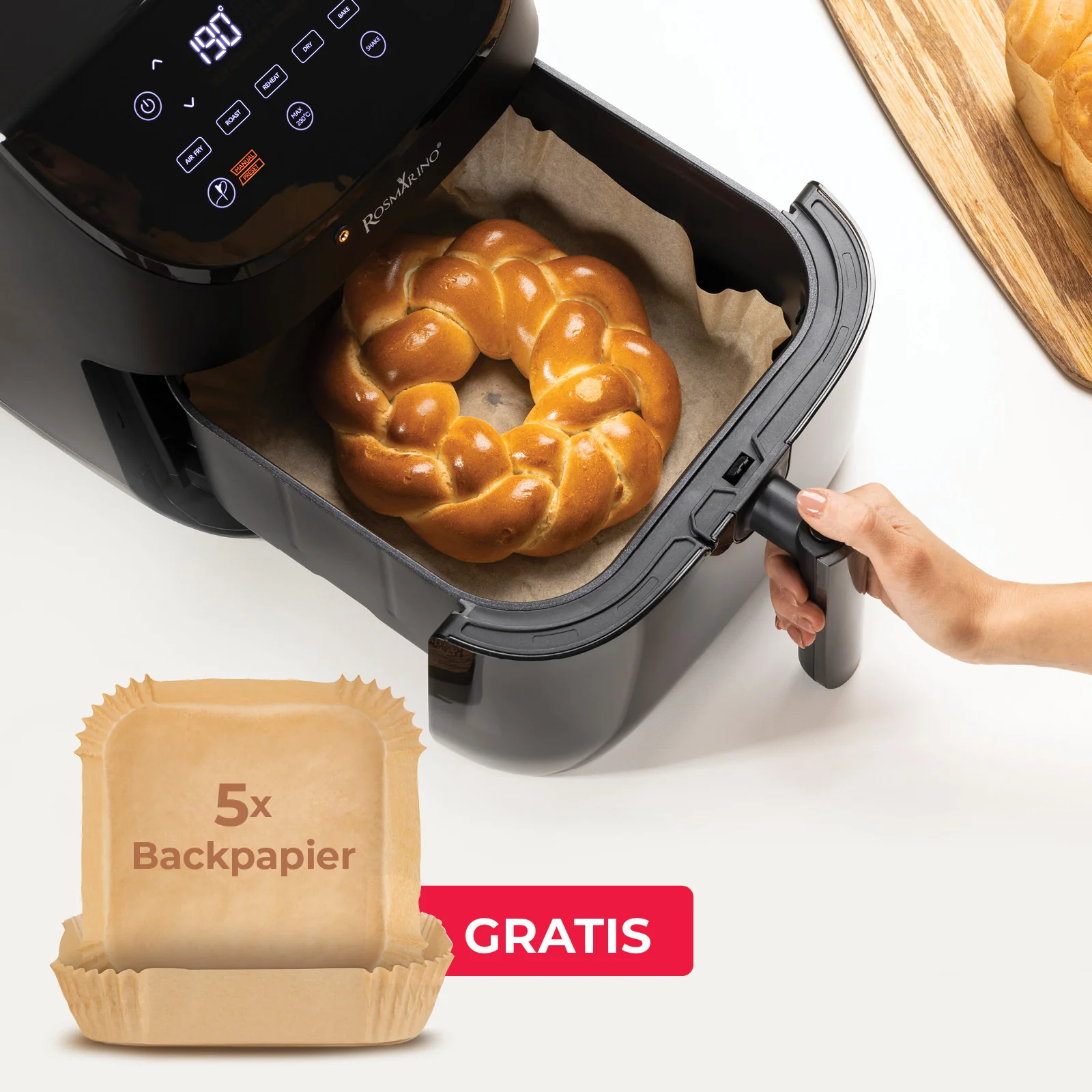 2025 Rosmarino TempSense Heißluftfritteuse – 6 L