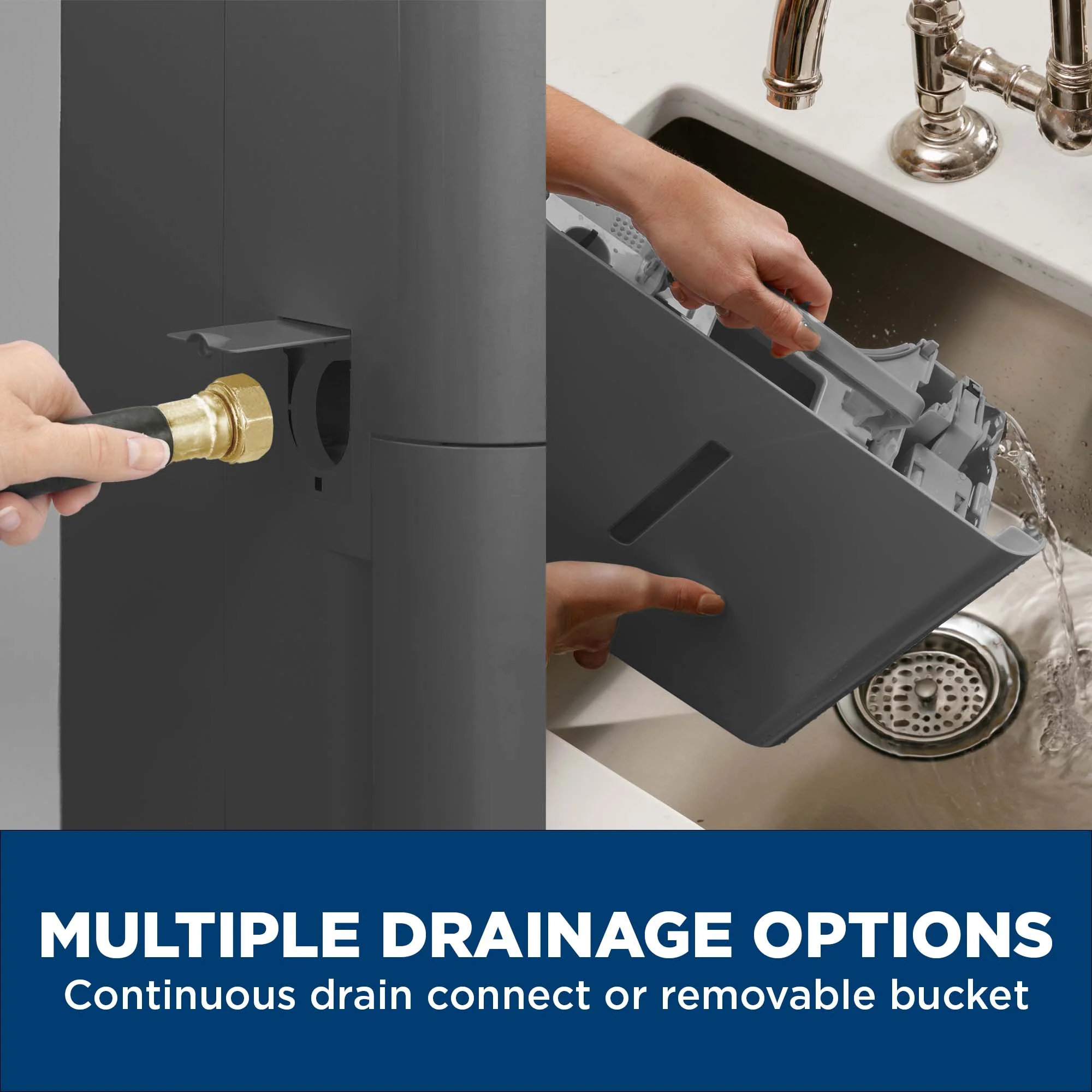 2025 GE Appliances APEW50LZ – Energy Star-certificeret bærbar affugter med integreret pumpe til meget fugtige rum