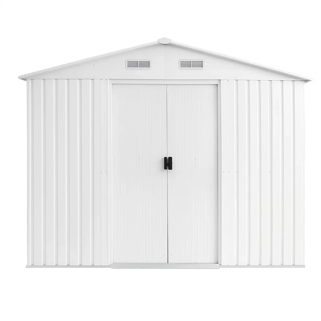 Abri de jardin en acier galvanisé blanc, 7,03 m² - YAeihRw133je