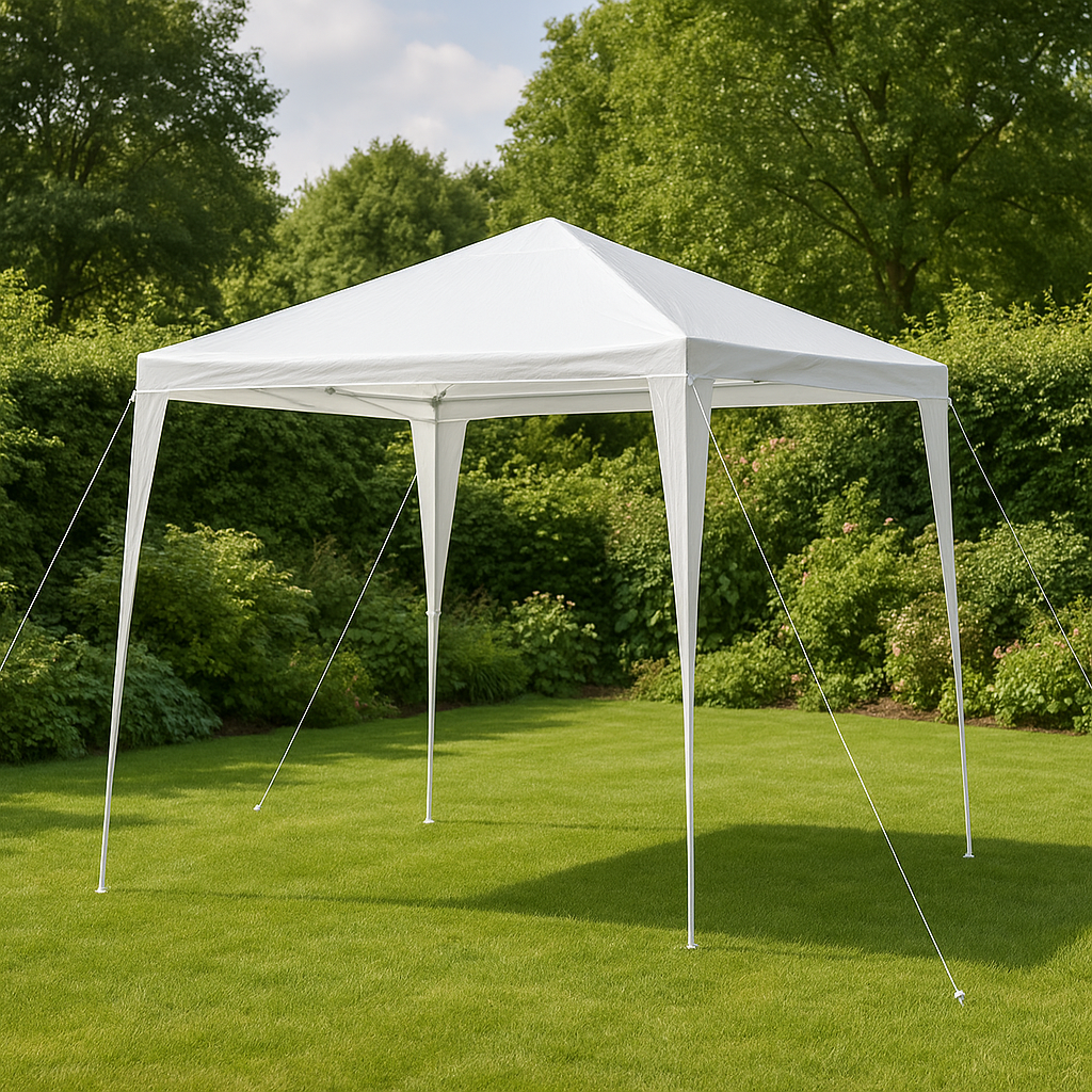 Tente/pavillon de jardin extérieur en polyester blanc 3x3x2,5m