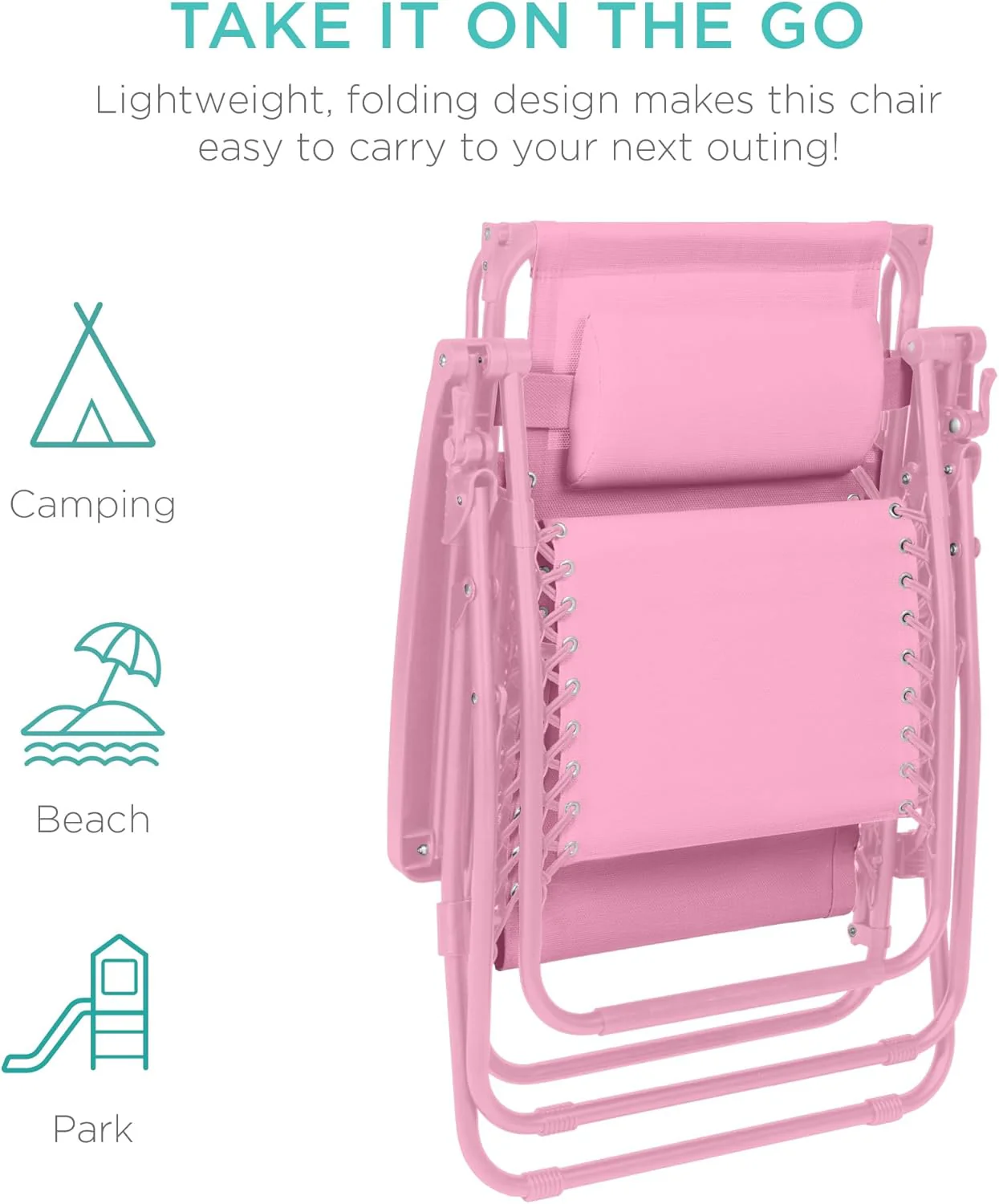 Bedste valg – Zero Gravity-lænestol til terrassen. Justerbar og foldbar udendørsstol med baldakin, nakkepude og sidebakke. Textilene – Påfugleblå