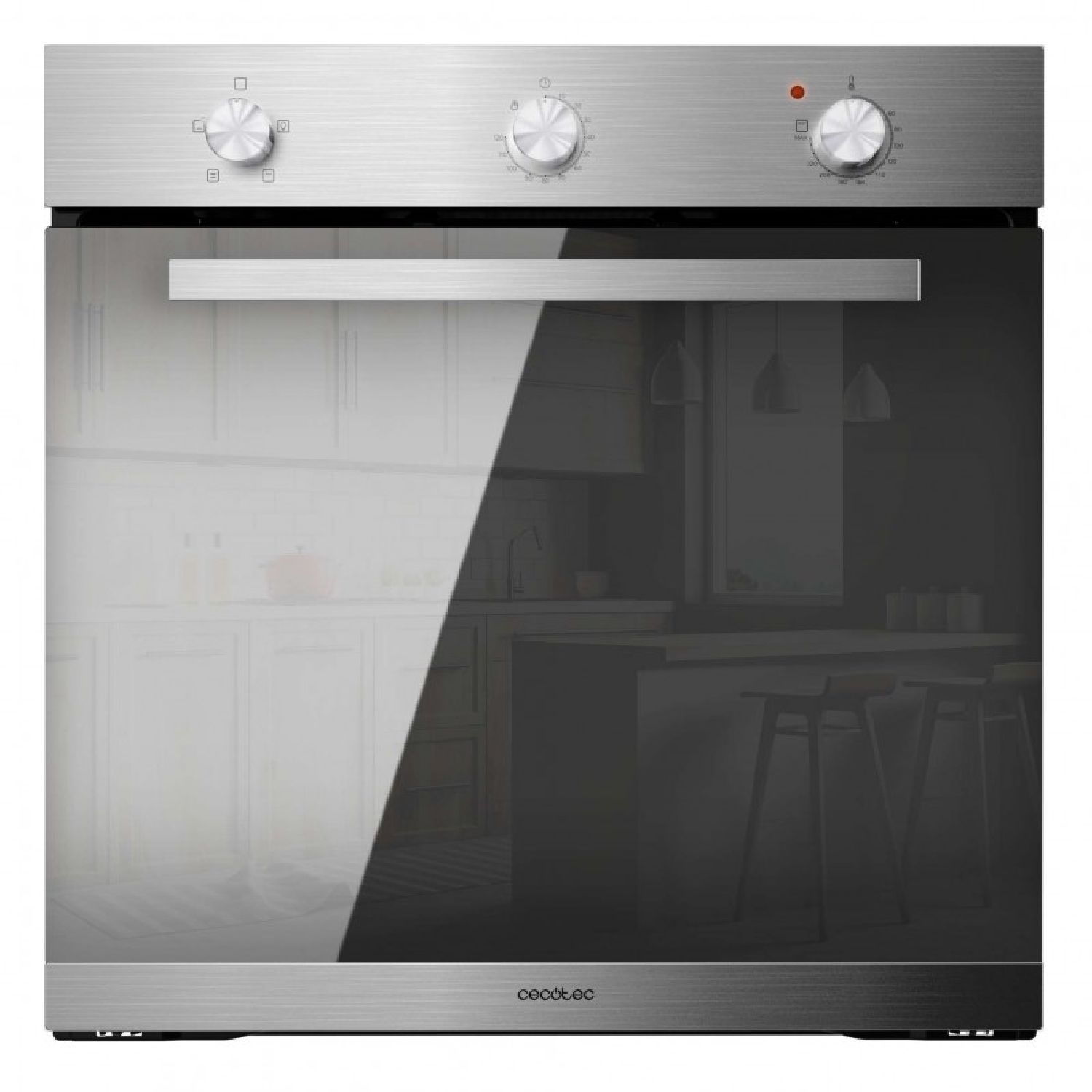 Bolero Hexa C136000 Mirror Time Einbaubackofen. 2800 W, 77 l Fassungsvermögen, 4 Funktionen, Timer, Dampffunktion, Dampf-EasyClean, Kühlventilator, Dreifachverglasung, Energieeffizienzklasse A