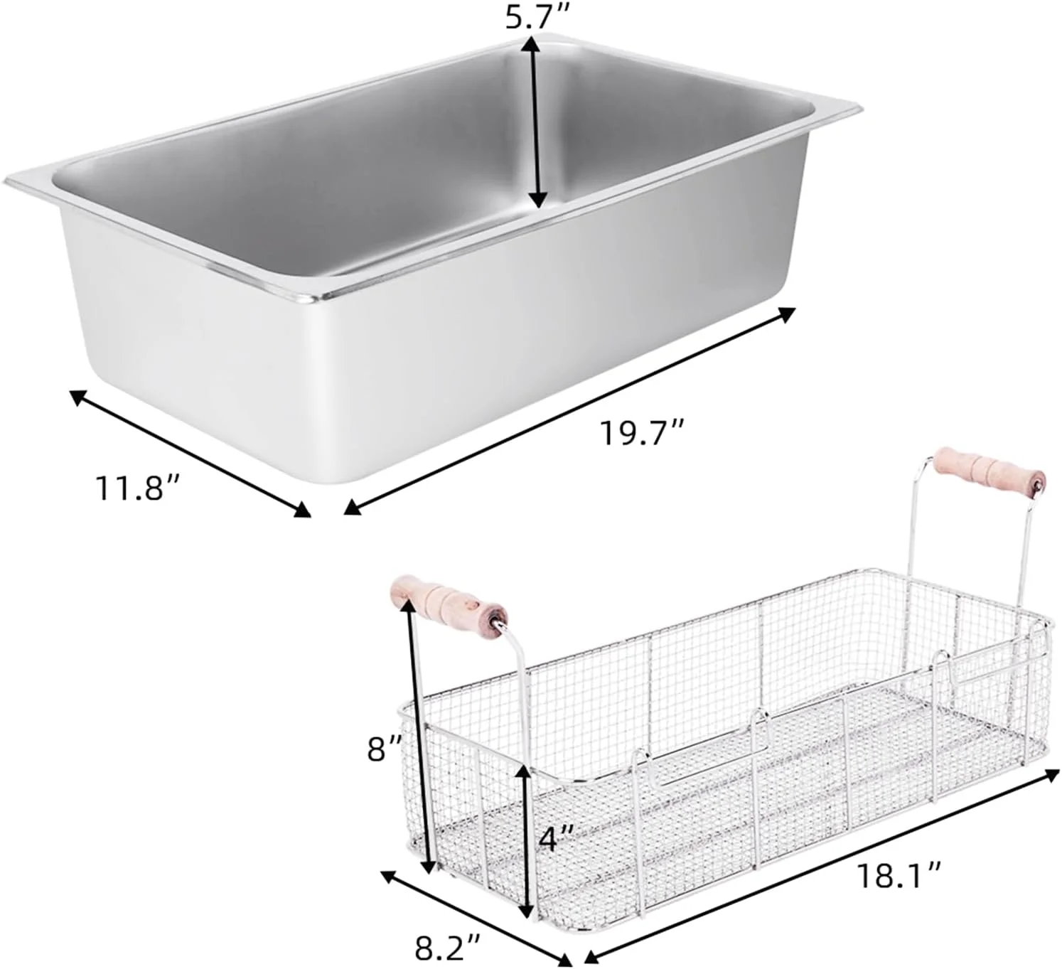 Friteuse électrique ROVSUN de 23,8 litres avec grand panier unique et couvercle. Température réglable. Friteuse professionnelle en acier inoxydable pour frites, rondelles d'oignon et dinde. 5 000 W.