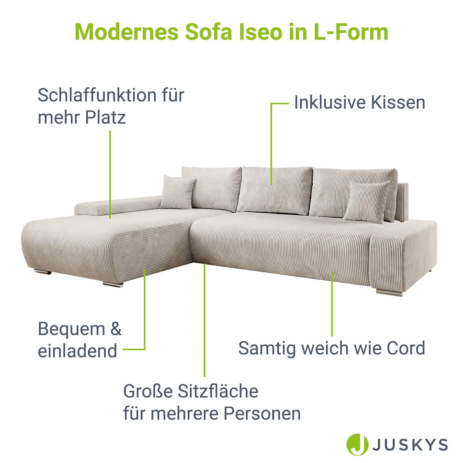 2025 Iseo Schlafsofa mit Liegefunktion