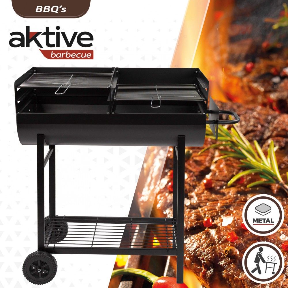 Aktiver Holzkohlegrill mit Doppelgrill