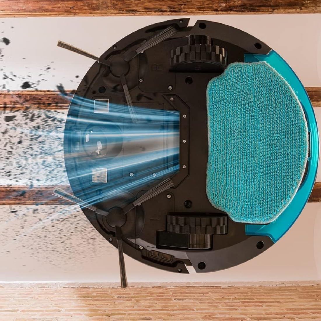 Aspirateur robot Cecotec Conga 999 Map X-Treme avec navigation gyroscopique. Moteur d'aspiration 2000 Pa, 2 brosses latérales, 2 serpillères, autonomie de 120 minutes, application et télécommande.