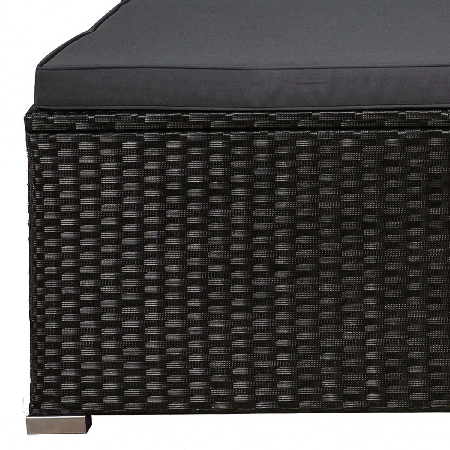 Ensemble de jardin en résine tressée Punta Cana M 2025, noir avec coussins gris