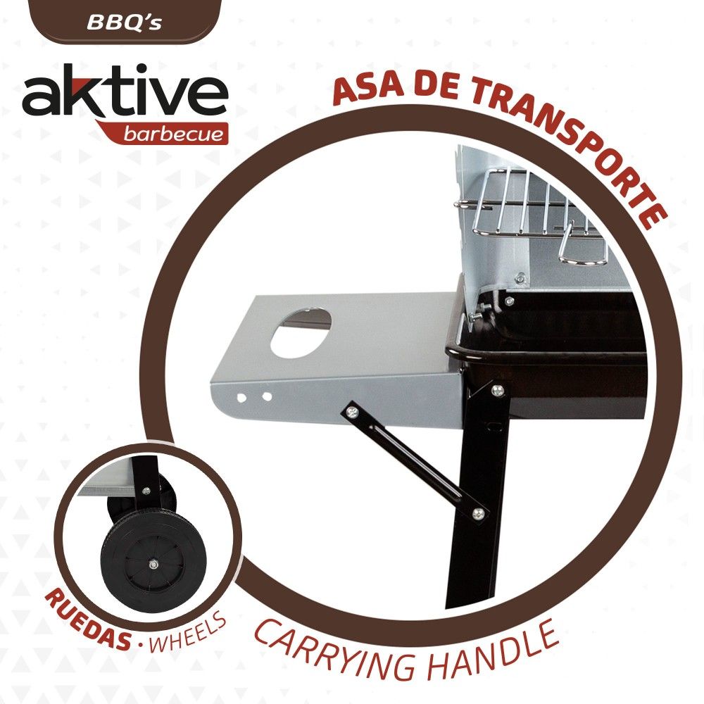 Aktive tragbarer Holzkohlegrill mit 4 Grillhöhen