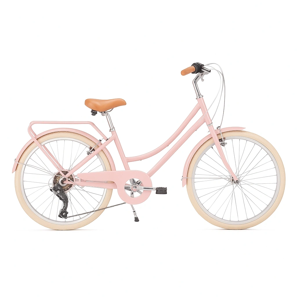 Vélo de ville en acier rose - jFkQYZER89qF