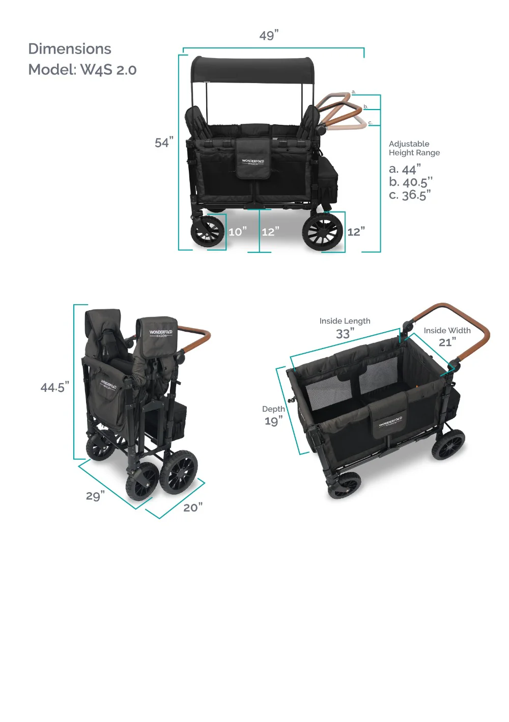 2025 W4 Luxe 4-Sitzer-Familienkinderwagen