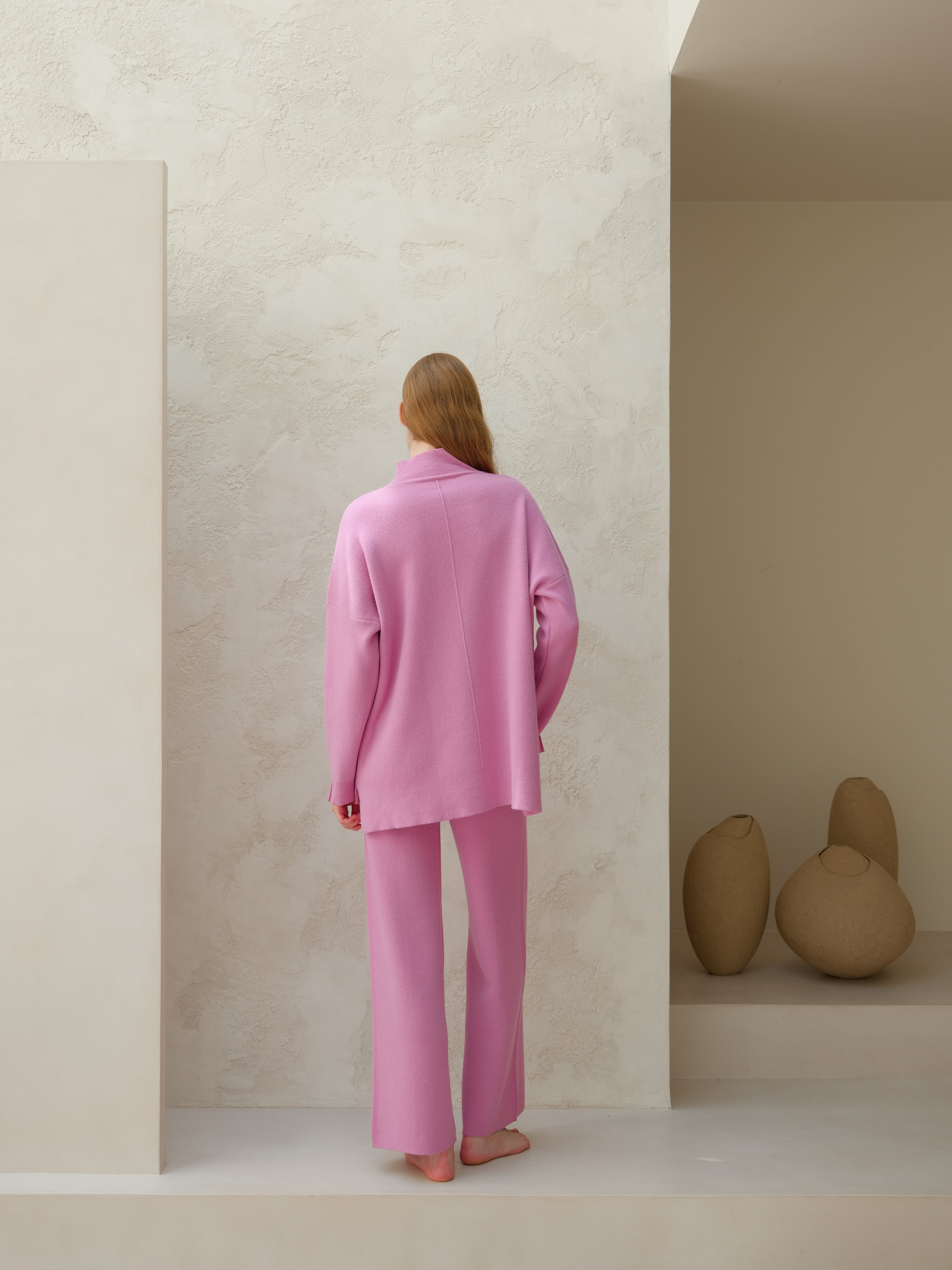 Wool & Cashmere Mix Solid Maxi Turtleneck Sweater