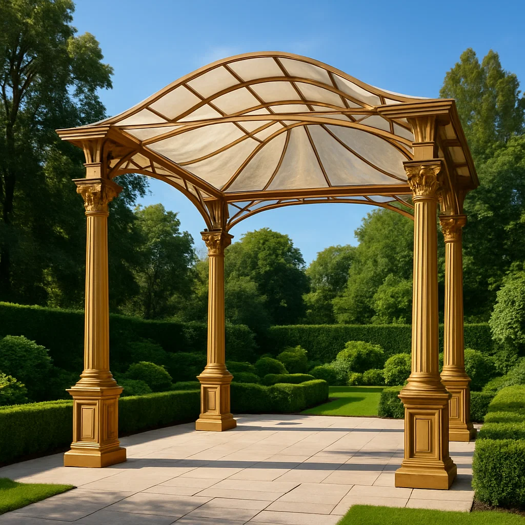 Pergola de jardin en bois - Couleur or - pour usage extérieur - 400 cm de long x 260 cm de haut x 380 cm de profondeur Mcxqngp315RT