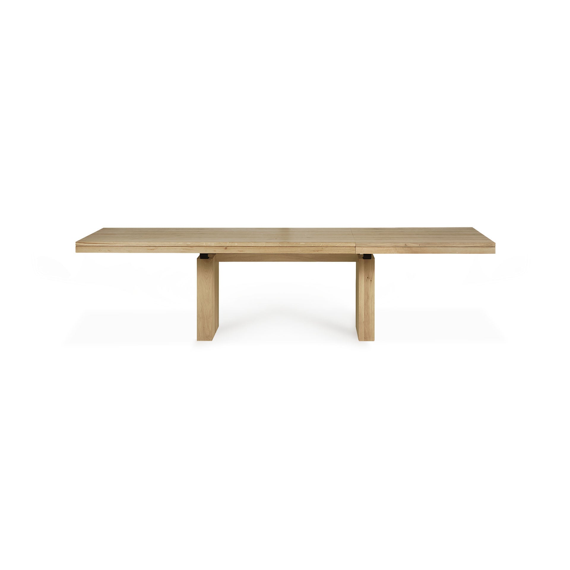 Mesa de comedor doble extensible - Roble