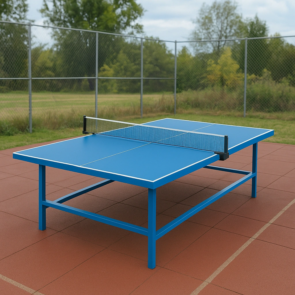 Table de ping-pong verte/acier pour intérieur et extérieur, dimensions : 274 x 152,5 x 76 cm