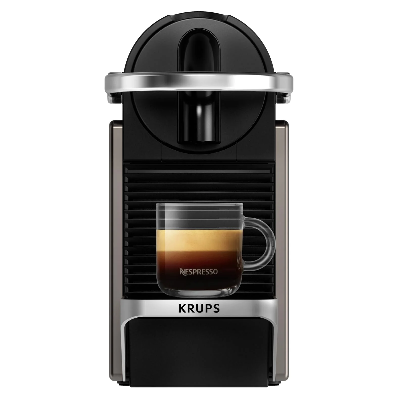 Machine à café à capsules Krups Nespresso Pixie (nouveau design 2025) | Espresso et Lungo | Style industriel | Faible consommation d'énergie | Arrêt automatique | Plateau réglable | Capsules recyclables | Modèle XN306T