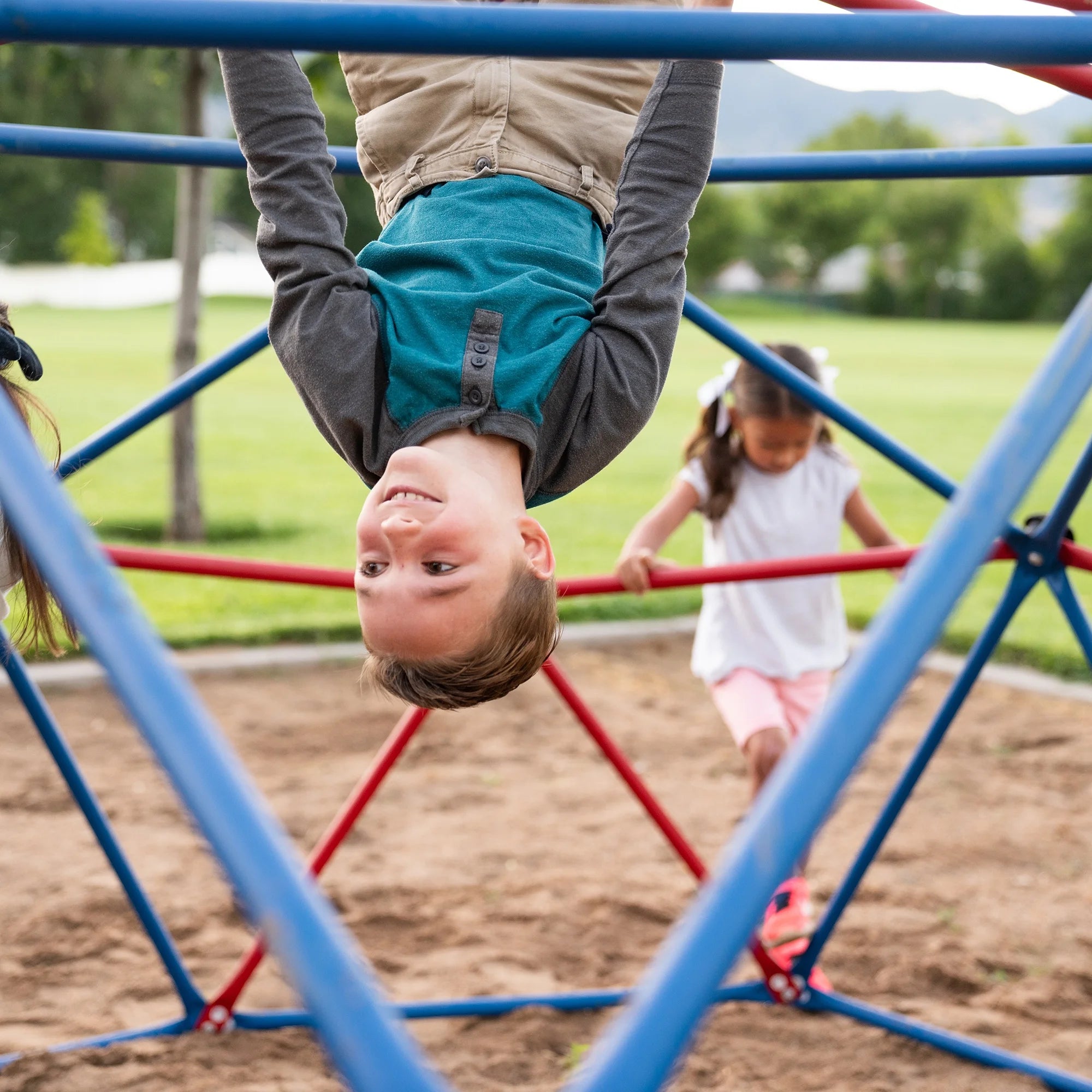 Dôme d'escalade d'extérieur pour enfants Lifetime, 1,5 m de hauteur x 3 m de largeur, rouge et bleu (101301)