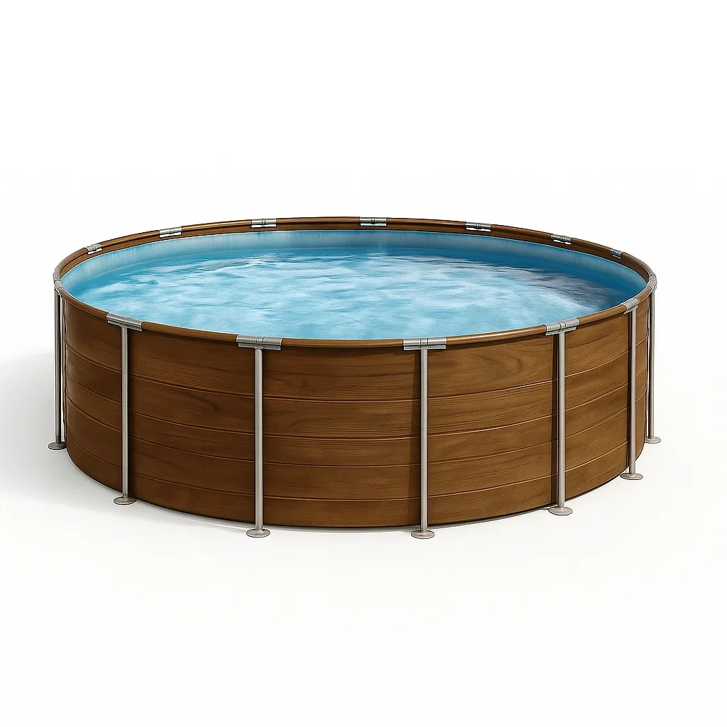 Piscine tubulaire ronde 298x96 cm couleur bois avec filtre et échelle jzWeJss247RF