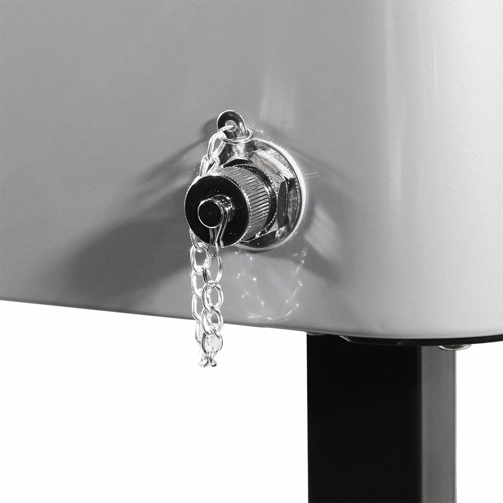 80-Quart-/20-Gallonen-Gartenkühlwagen mit Rädern, Grau, tragbarer Getränkewagen mit Ablage, Ständer und Flaschenöffner