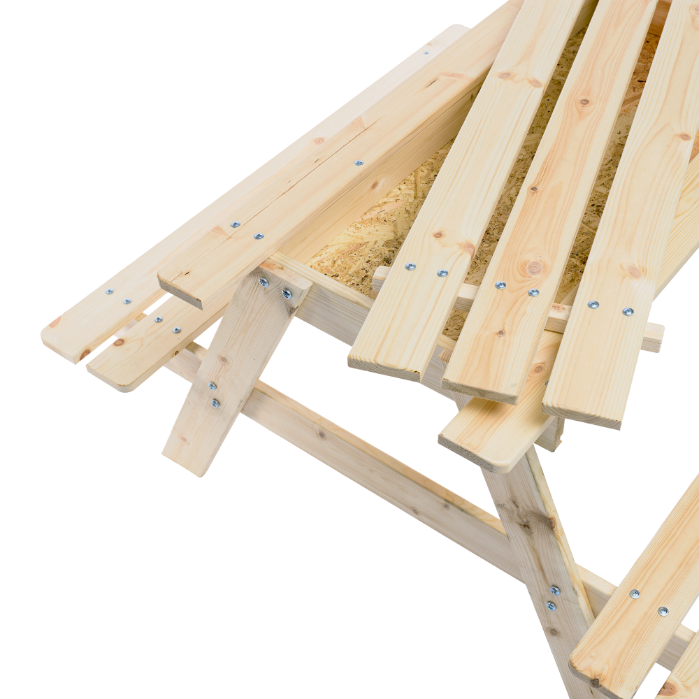 Kinderpicknicktisch mit integrierter Spielbox - 90x90x50 cm Timbela M010-1