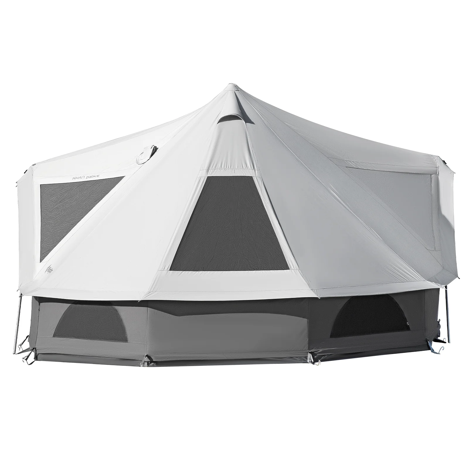 2025 KingCamp Khan Palace – Rummeligt glampingtelt med variabel ventilation, høj indvendig højde og valgfri pejs til store grupper