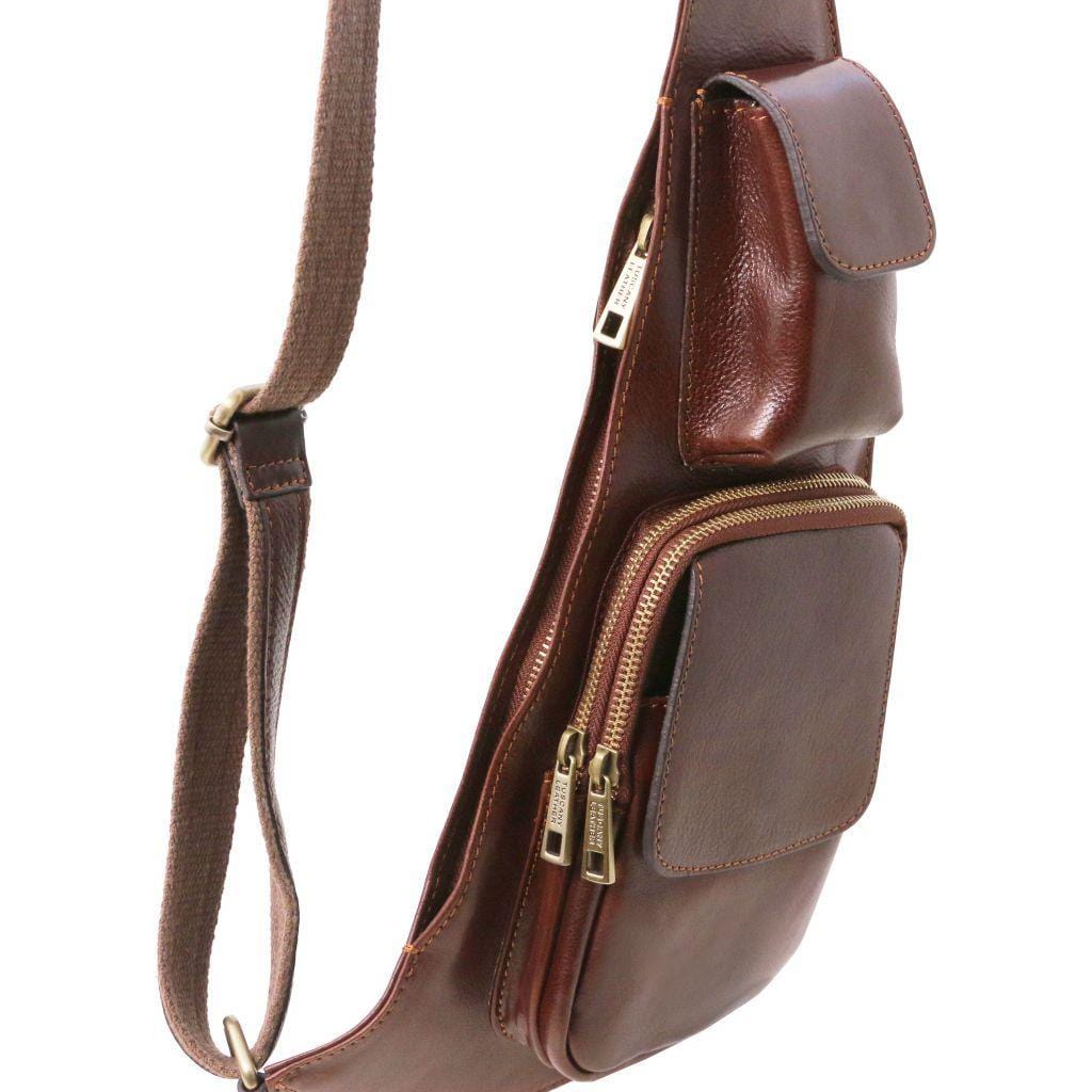 Leather crossover bag | TL141352 men's sling bag