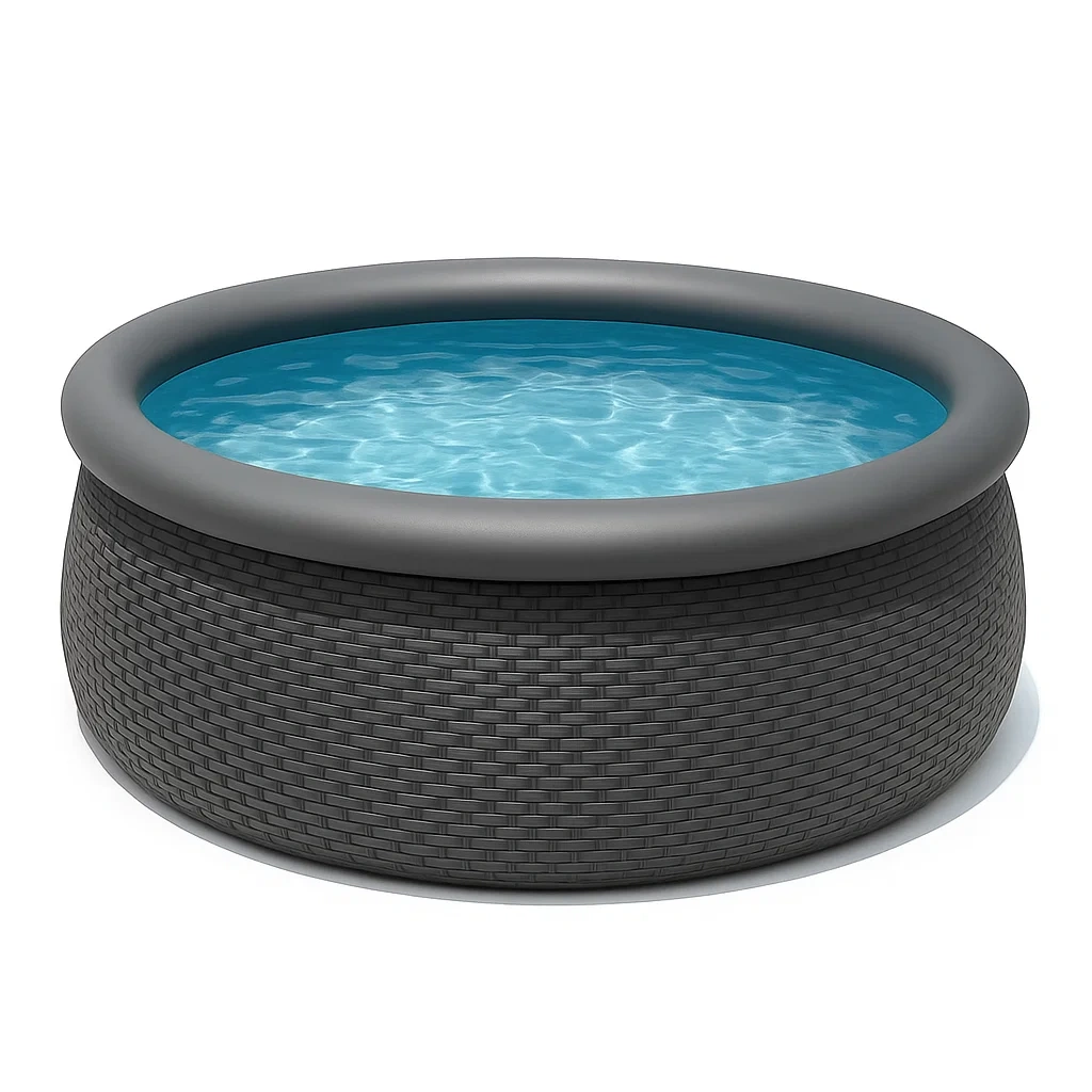 Piscine hors-sol ronde 366 x 76 cm avec pompe de filtration, grise elABvVGf42RU