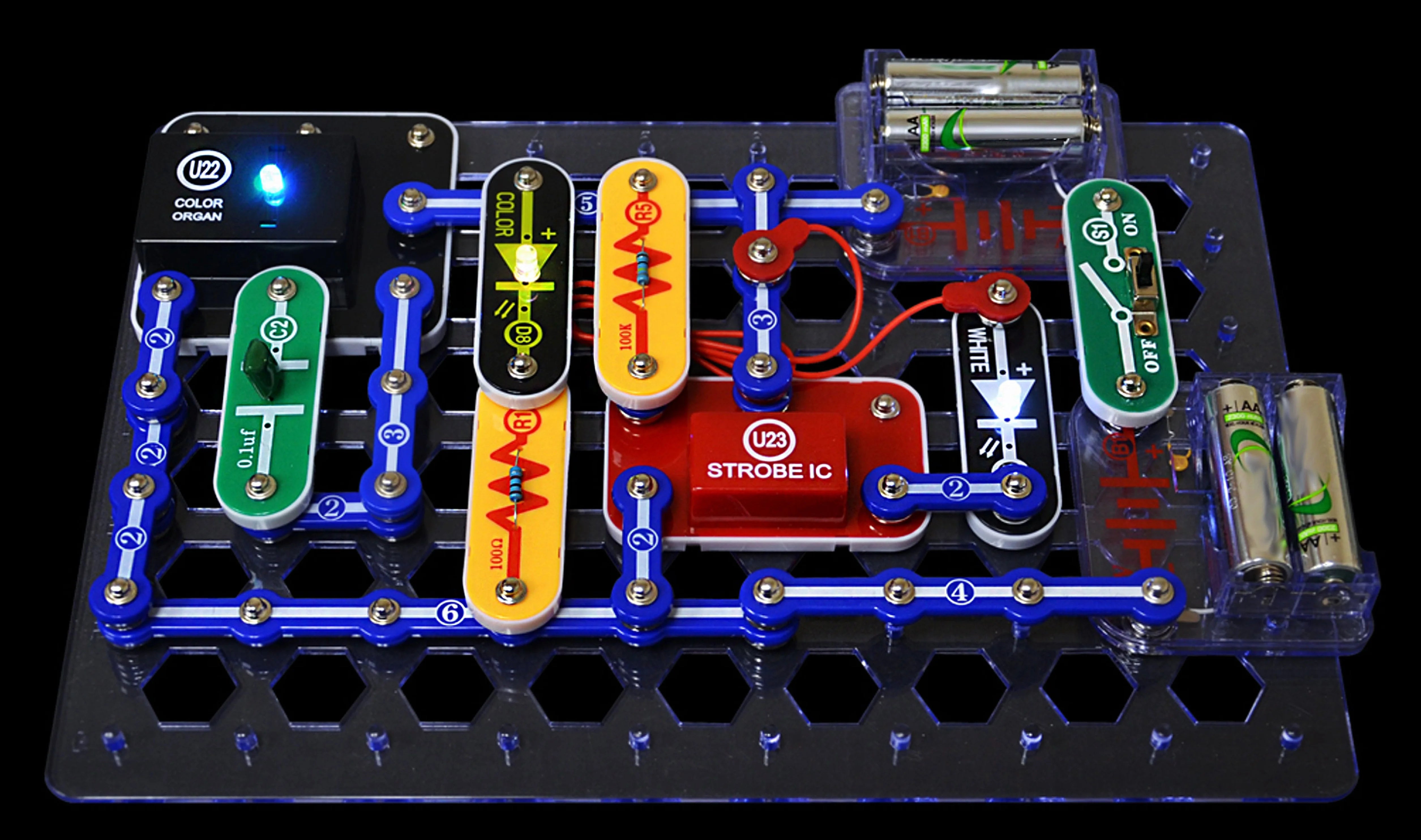 Snap Circuits® Light SCL175 | Elektronisk udforskningssæt | Over 175 projekter | STEM-pædagogisk legetøj til børn fra 8 år og opefter