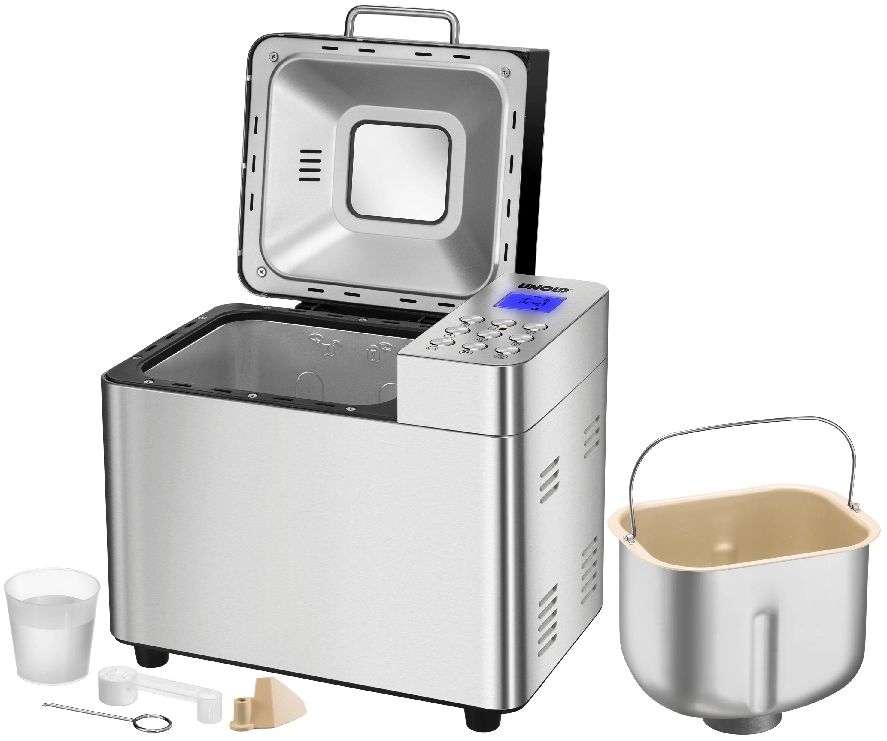 2025 Backmeister® Edel brødmaskine i rustfrit stål. 550 W. 16 automatiske programmer.