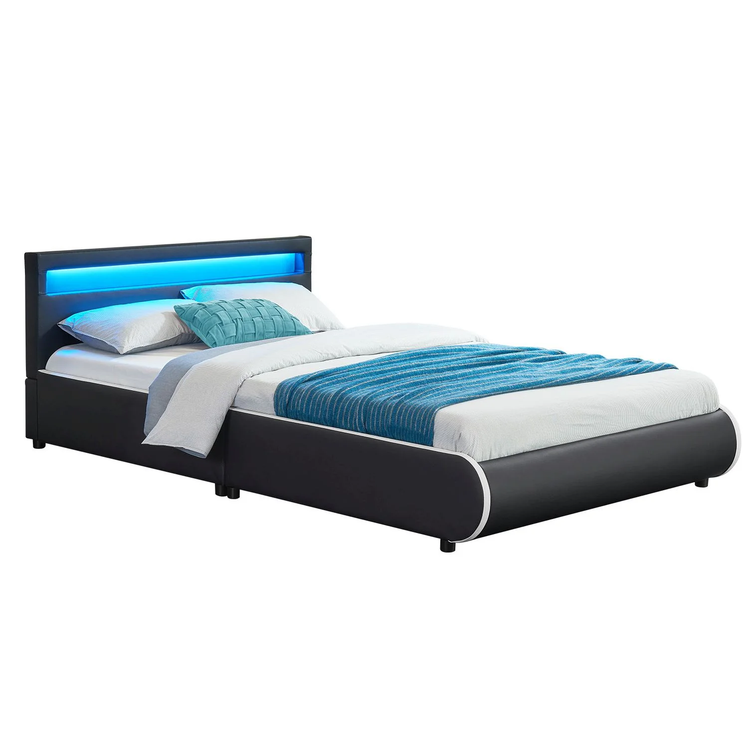 Lit capitonné Séville 2025, 140 x 200 cm, blanc