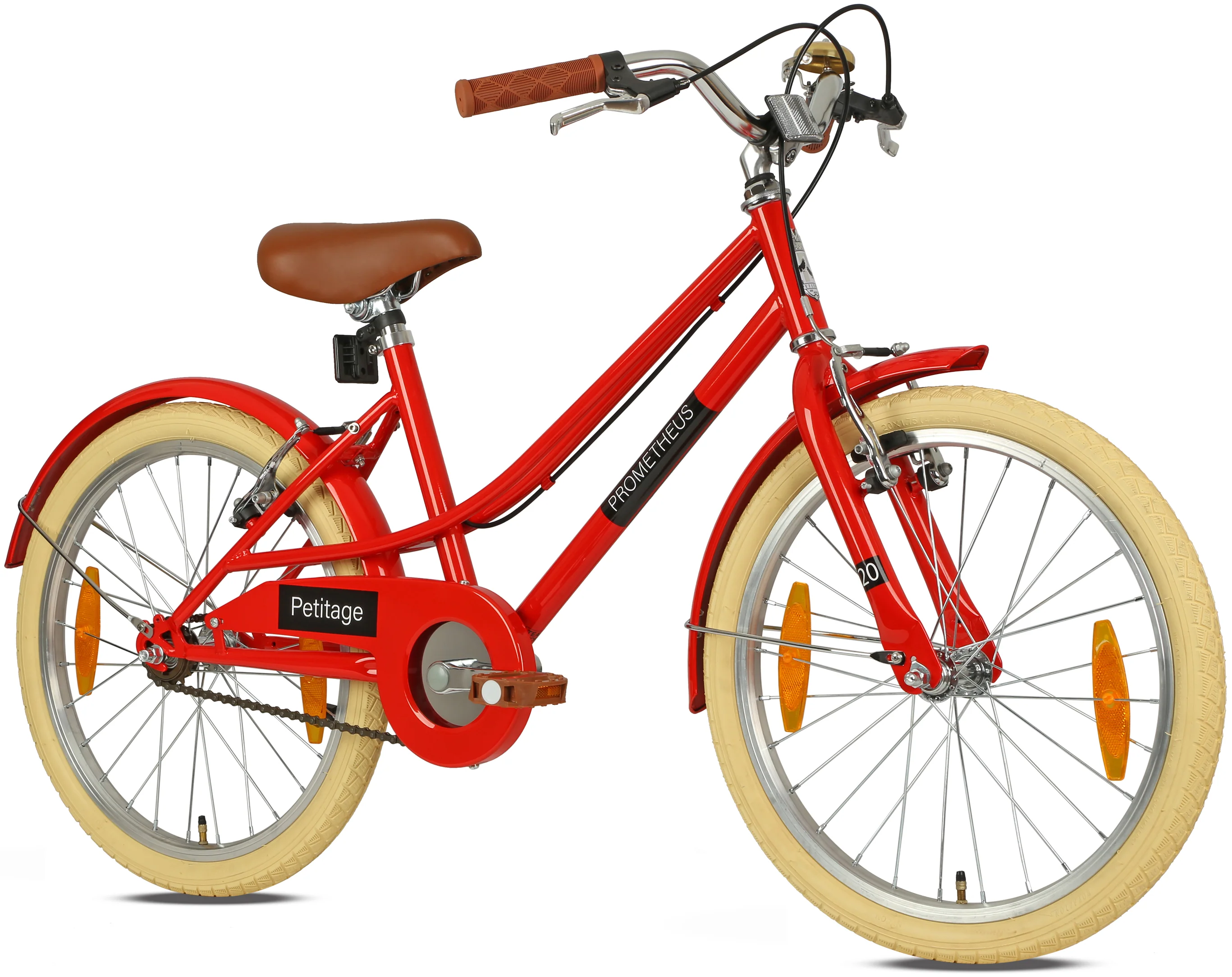 Vélo enfant rétro 2025 de 20 pouces. Rouge. À partir de 6-7 ans.