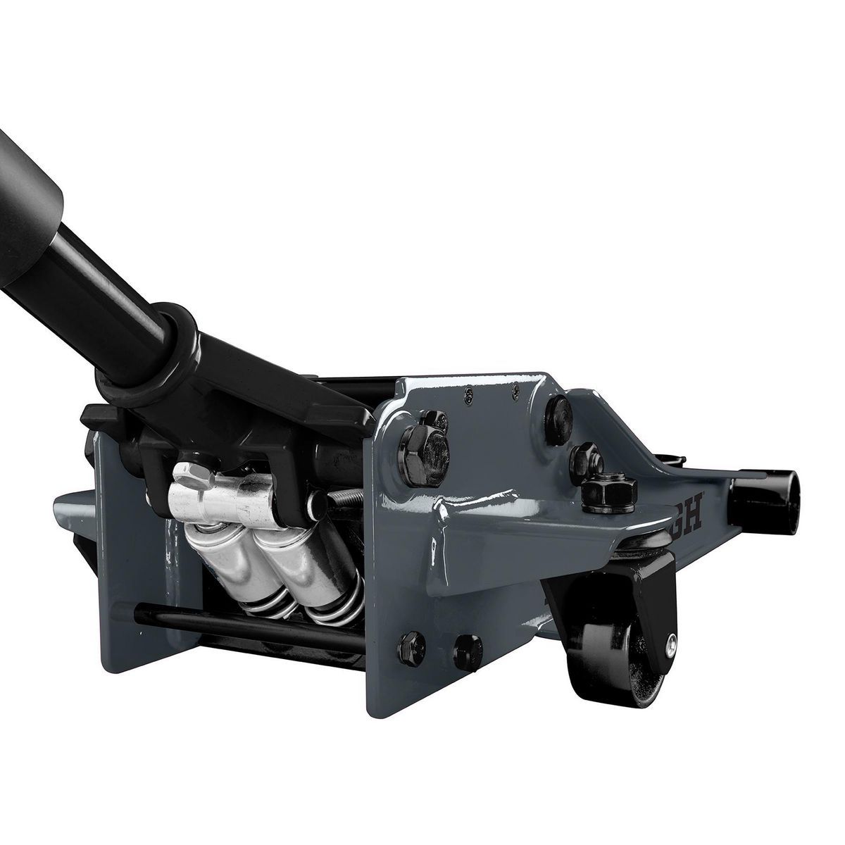 2025 PITTSBURGH 3-tons lavprofil hydraulisk donkraft med hurtigpumpe. Skifergrå