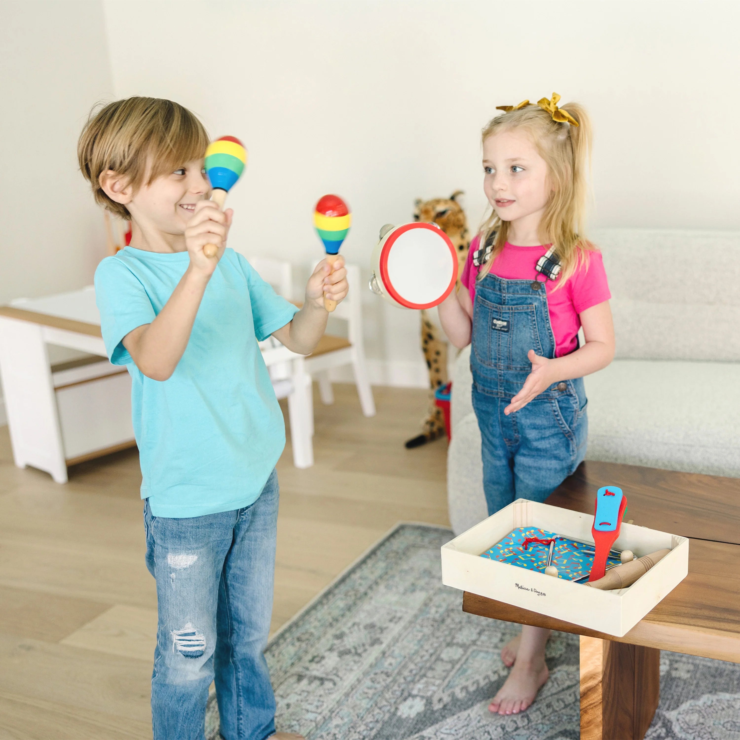 Melissa & Doug Band-in-a-Box Klap! High Five! Tap! – Musikinstrumentsæt med 10 dele