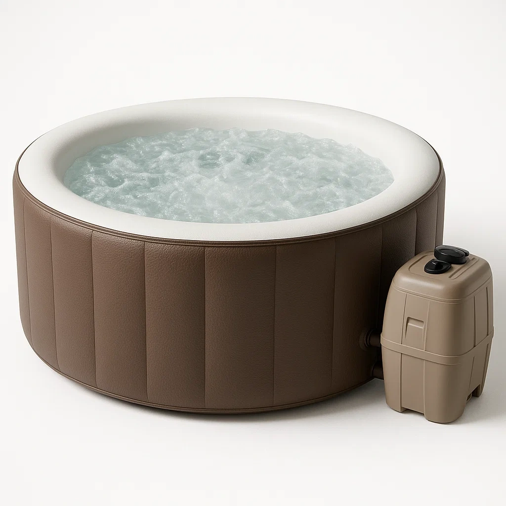 Spa gonflable rond 180x180x65 cm 4 places marron/blanc yuGklot376bZ