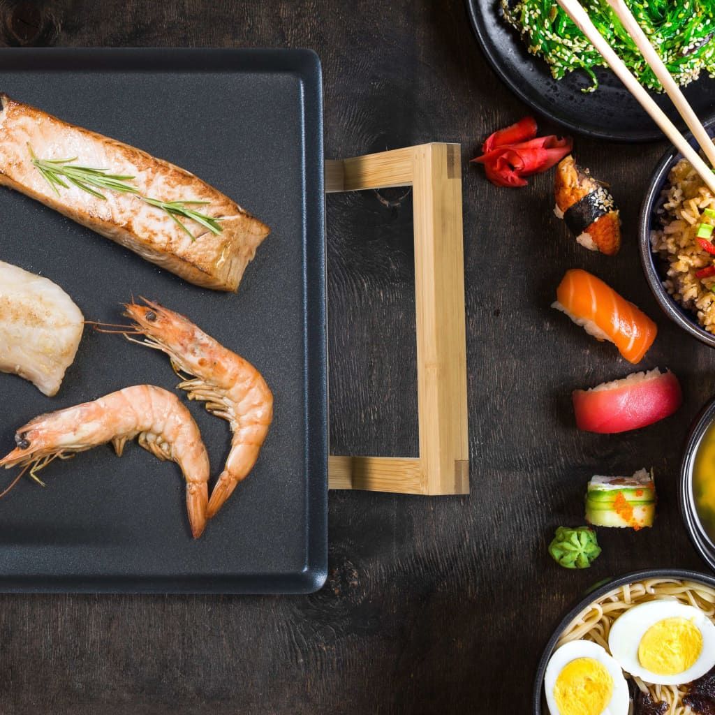 Asia Lounge Tischgrill Abp604bb Bambus XXL 90x23 cm Bestron