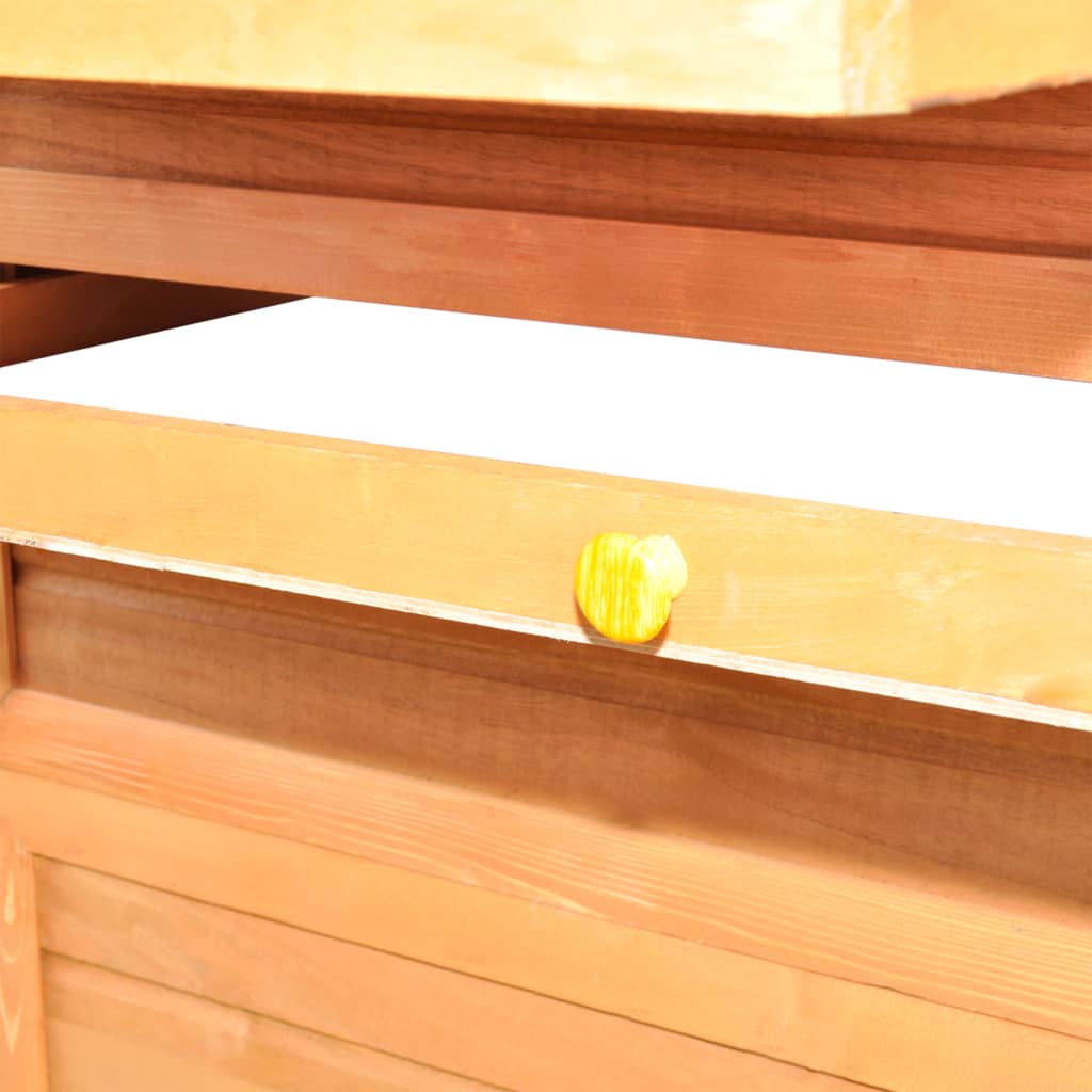 2025 Hønsehus af fyrretræ 295 x 163 x 170 cm med redekasse og fritgående område – brun