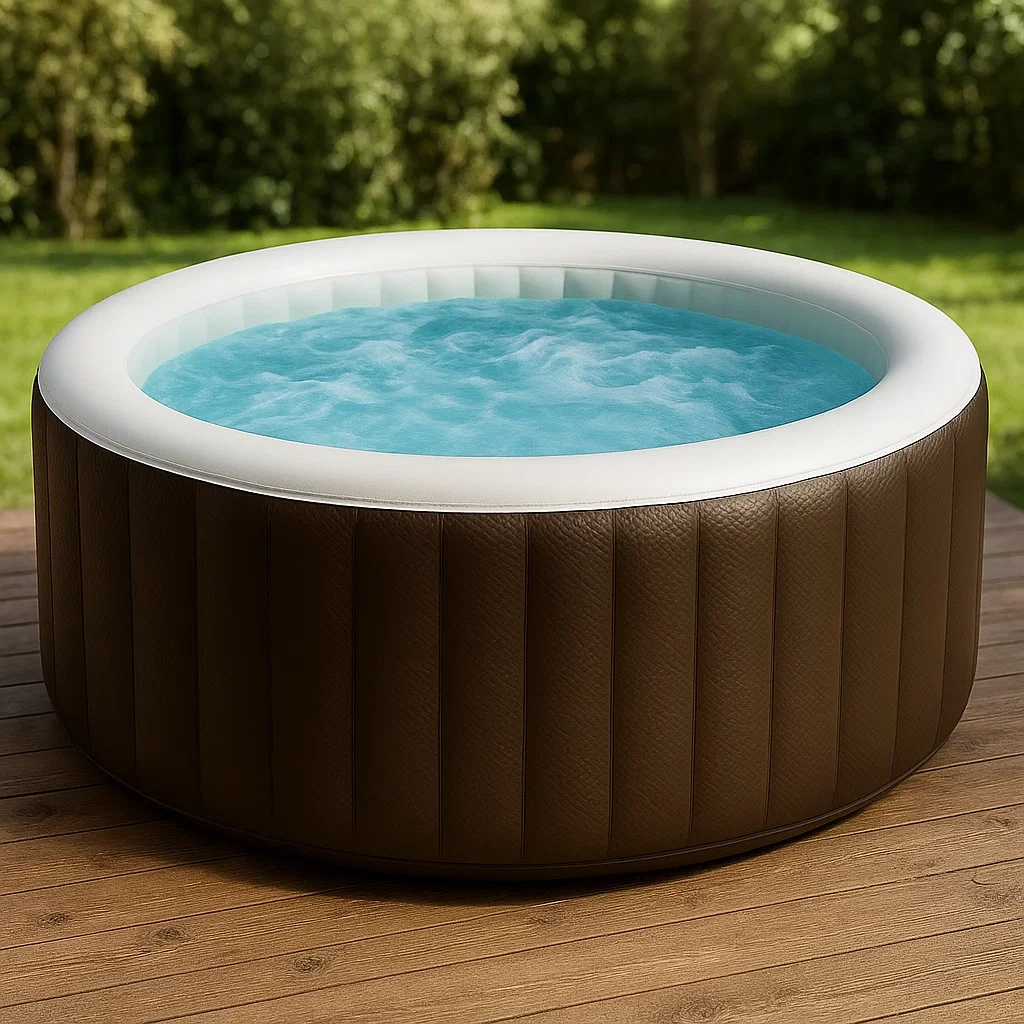 Spa gonflable, 150 x 150 x 71 cm, 4 personnes, rond, marron/blanc OlPzrkA324YJ