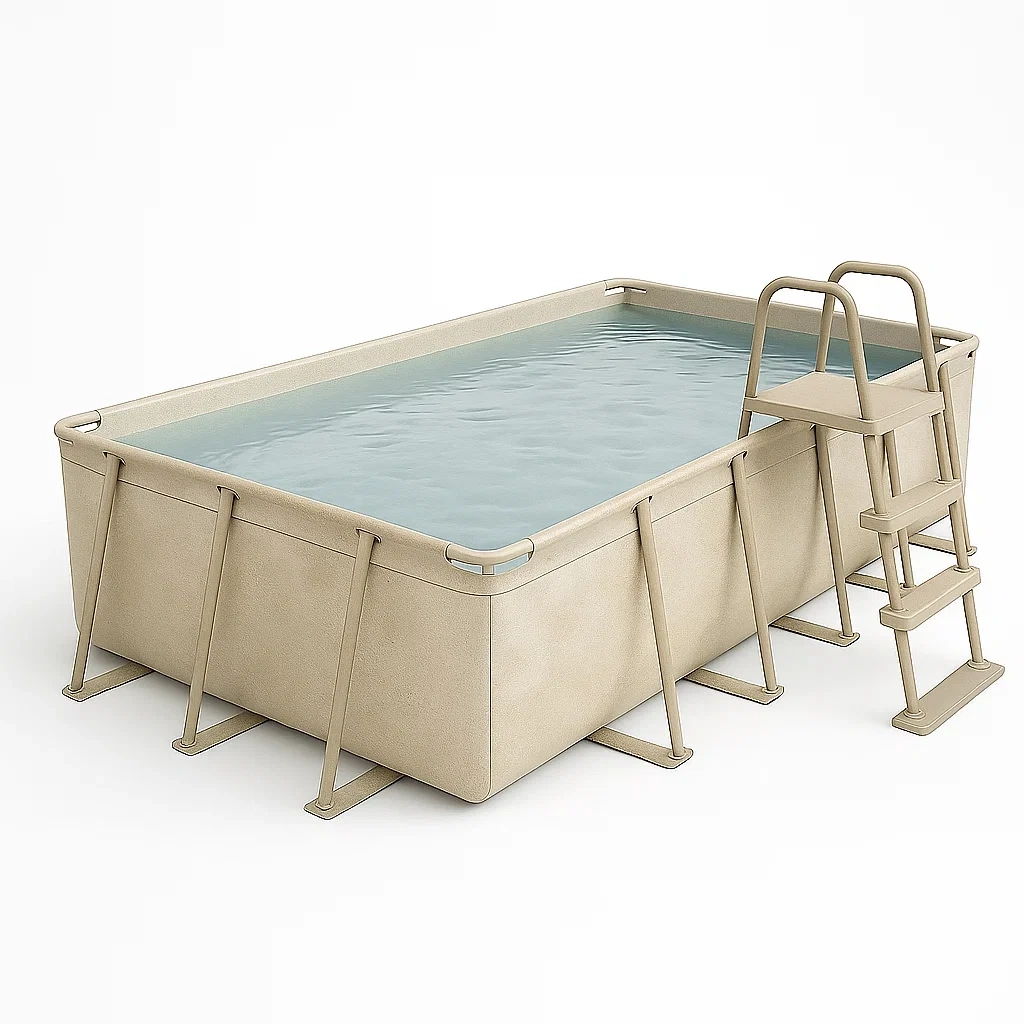 Piscine tubulaire rectangulaire 532 x 265 x 119 cm, beige/blanc, avec filtre et échelle fvJuouA197RS