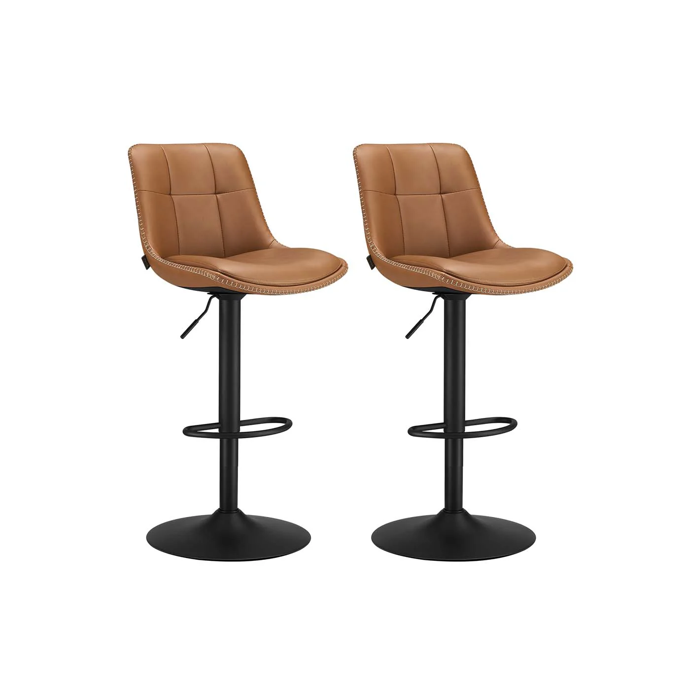 Højdejusterbare drejebarstole med PU-polstring