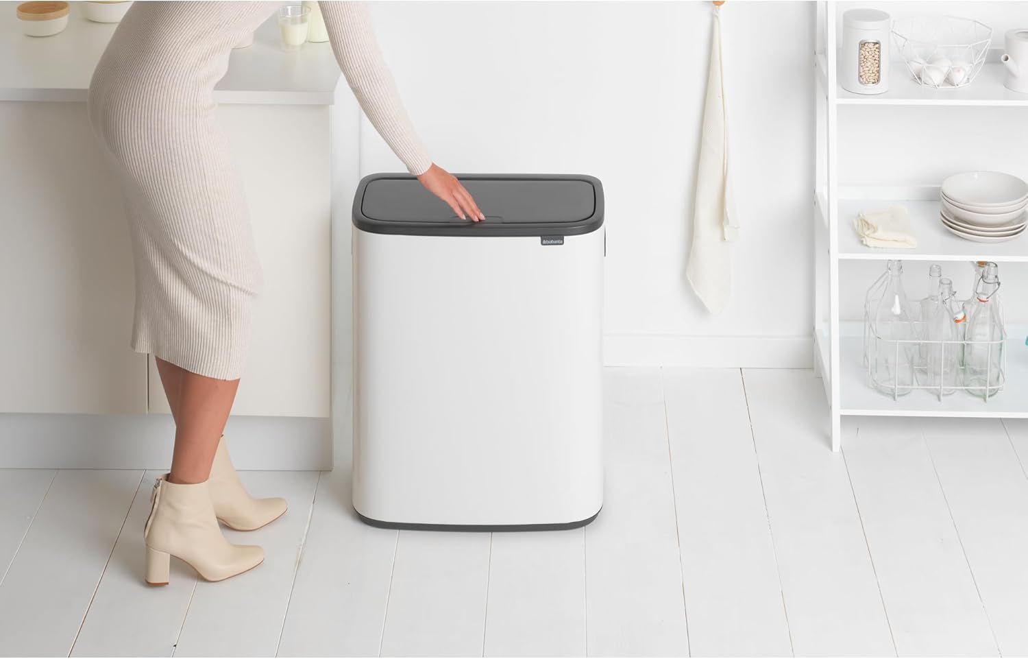 Brabantia Abfalleimer, Stahl matt, Anti-Fingerprint, 2 x 30 l